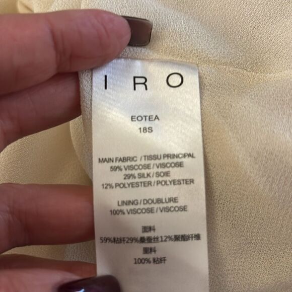 IRO viscose/silk Elegant Cream Ruffled midi Skirt, S - Picture 8 of 8